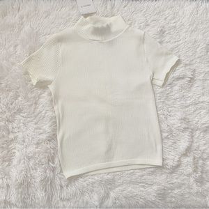 Ribbed Mock Neck Sleeveless Top